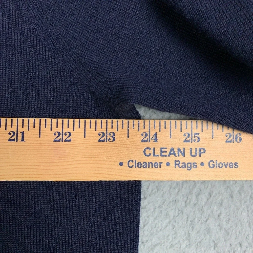 Raffi Merino Logan Polo Sweater Men's XL Navy 100% Extra Fine Wool 3 Button $195